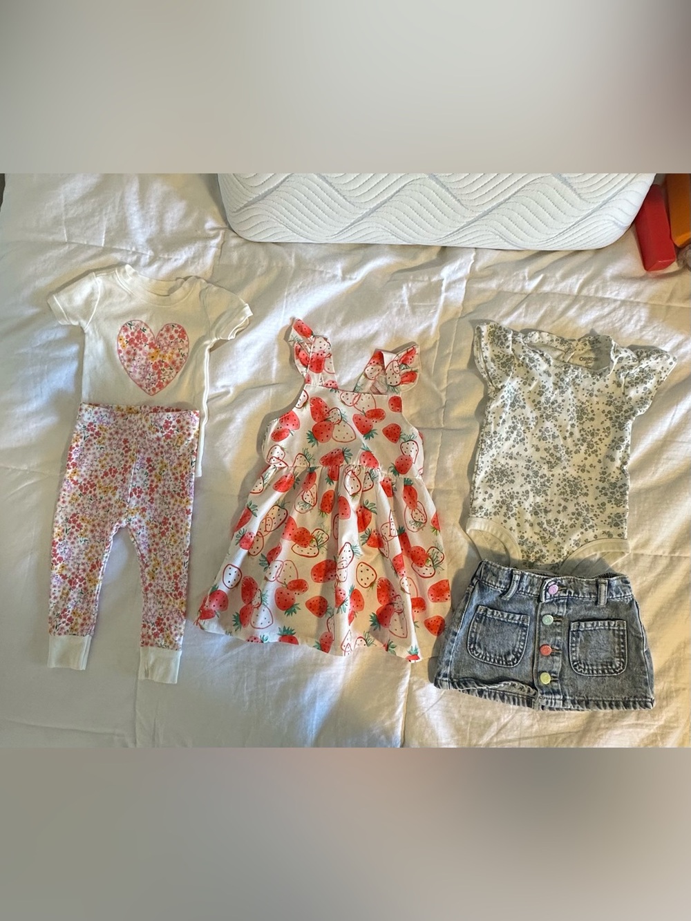 Old Navy Girls Strawberry Print Tank-Style Sundress - Cream & Red